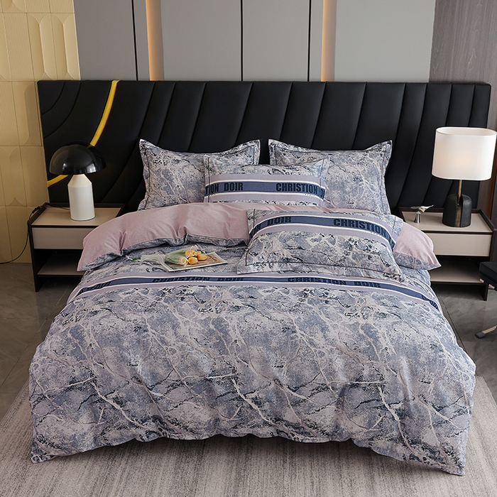 91家纺网 家纺一手货源 找家纺 新月家纺（锦威郎） 2024新款全棉加厚长绒棉数码印花四件套系列 卡其洛-兰