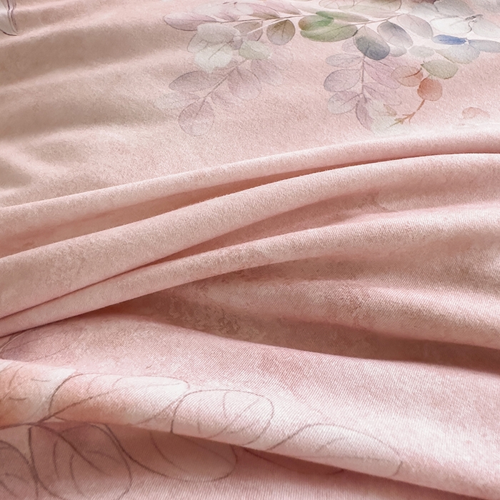 91家纺网 家纺一手货源 找家纺 新月家纺（锦威郎） 2024新款全棉加厚长绒棉数码印花四件套系列 茉彩花韵-粉