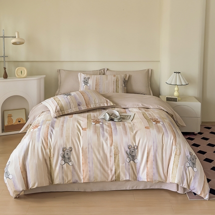 91家纺网 家纺一手货源 找家纺 （总）新月家纺（锦威郎） 2024新款全棉加厚长绒棉数码印花四件套系列