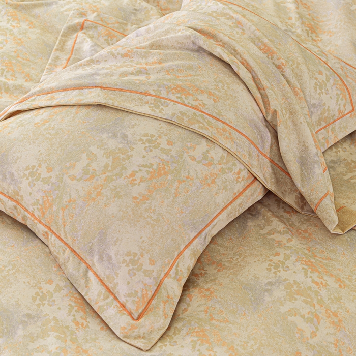 91家纺网 家纺一手货源 找家纺 新月家纺（锦威郎） 2024新款全棉加厚长绒棉数码印花四件套系列 花入迷颜-桔