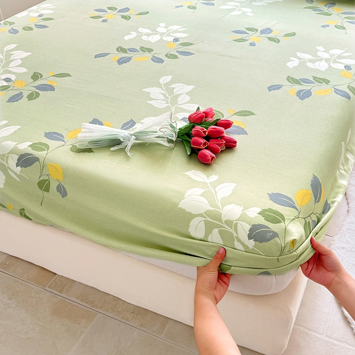 91家纺网 家纺一手货源 找家纺 家贝爱 2024新款加厚生态全棉磨毛床笠 翠影花枝