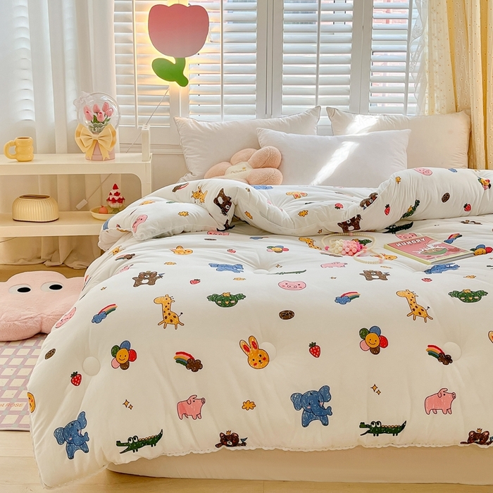 91家纺网 家纺一手货源 找家纺 心卓婴童馆 2025新款针织棉印花被子冬被被芯被子系列-成人图 动物集