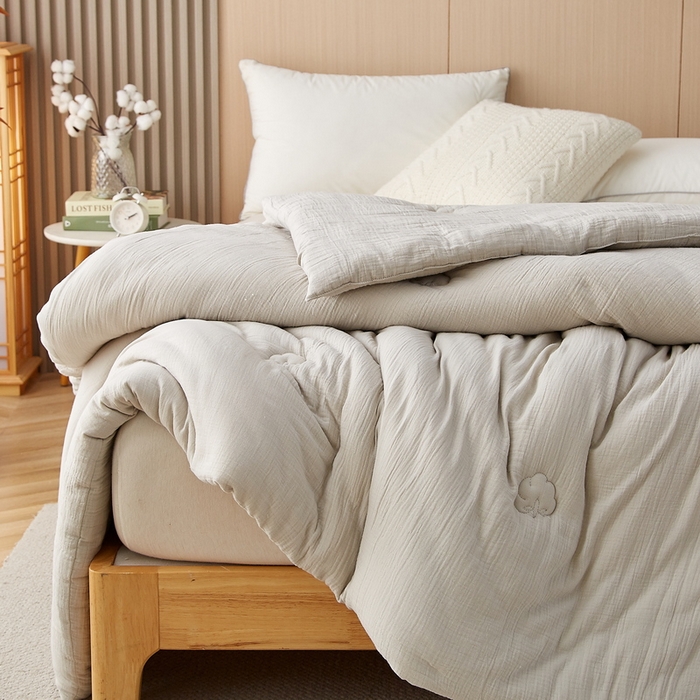 91家纺网 家纺一手货源 找家纺 猎鹿人家纺 2024新款A类原棉新疆棉花被春秋被冬被 摩卡灰