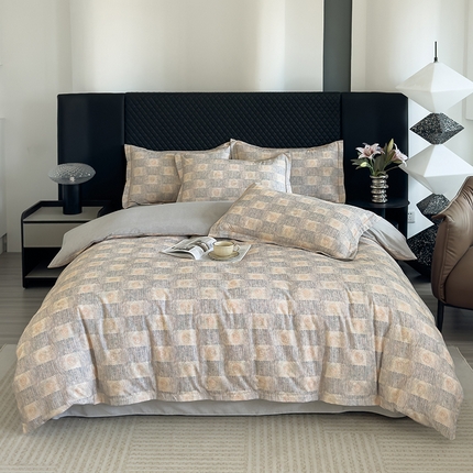 91家纺网 家纺一手货源 找家纺 （总）新月家纺（锦威郎） 2024新款全棉加厚长绒棉数码印花四件套系列