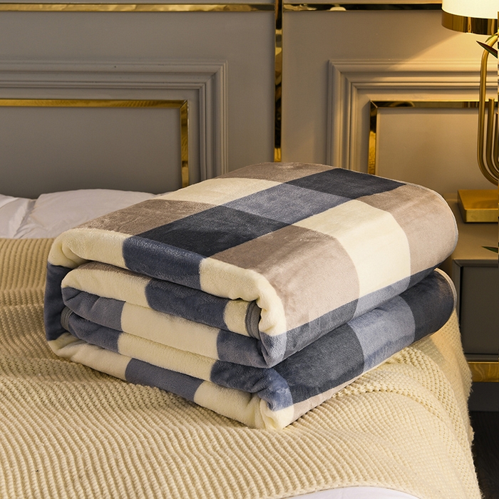 91家纺网 家纺一手货源 找家纺 圣楚 2024新款300g加厚保暖云貂绒双面毯子办公室午睡毛毯直播 简静