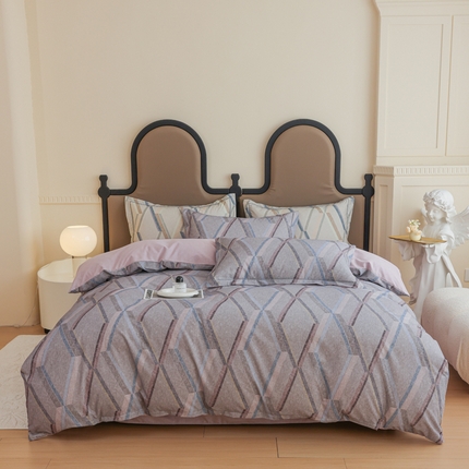 91家纺网 家纺一手货源 找家纺 （总）新月家纺（锦威郎） 2024新款全棉加厚长绒棉数码印花四件套系列