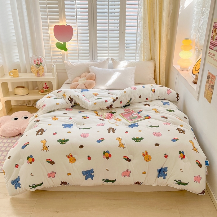 91家纺网 家纺一手货源 找家纺 心卓婴童馆 2025新款针织棉印花被子冬被被芯被子系列-成人图 动物集