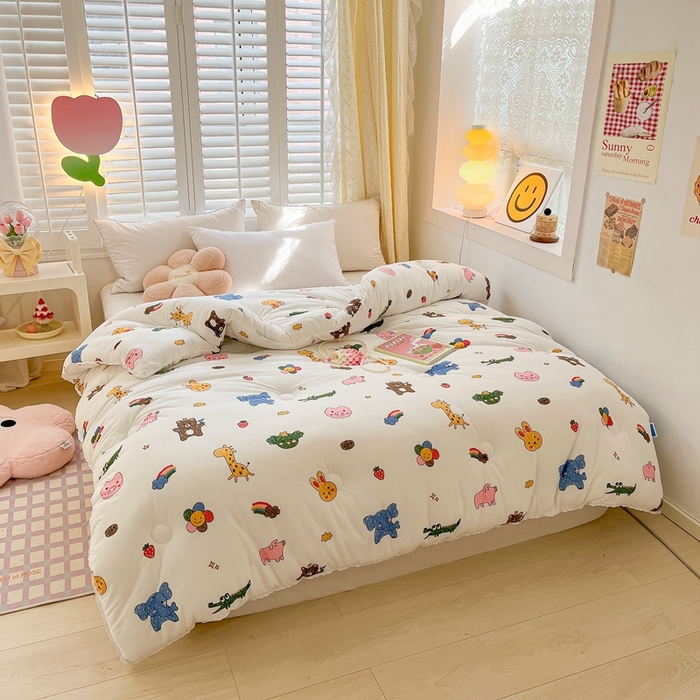 91家纺网 家纺一手货源 找家纺 心卓婴童馆 2025新款针织棉印花被子冬被被芯被子系列-成人图 动物集