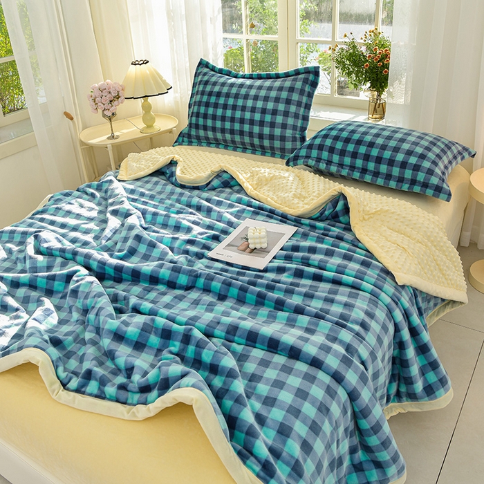 91家纺网 家纺一手货源 找家纺 圣楚家纺 2024新款豆豆绒三层毛毯毯子 海阔天空