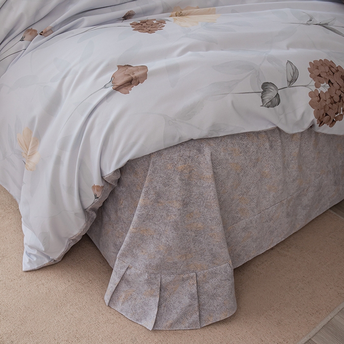 91家纺网 家纺一手货源 找家纺 新月家纺（锦威郎） 2024新款全棉加厚长绒棉数码印花四件套系列 丁香玉兰-灰