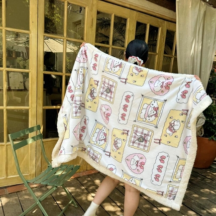 91家纺网 家纺一手货源 找家纺 （总）六巷胡同 2024新款INS卡通羊羔绒毛毯（外拍组）