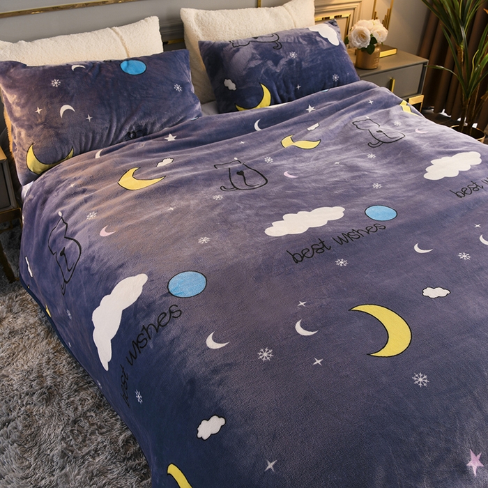 91家纺网 家纺一手货源 找家纺 圣楚 2024新款300g加厚保暖云貂绒双面毯子办公室午睡毛毯直播 喵喵