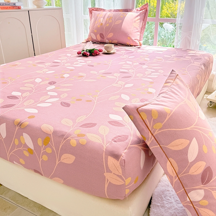 91家纺网 家纺一手货源 找家纺 家贝爱 2024新款加厚生态全棉磨毛床笠 岁月静好