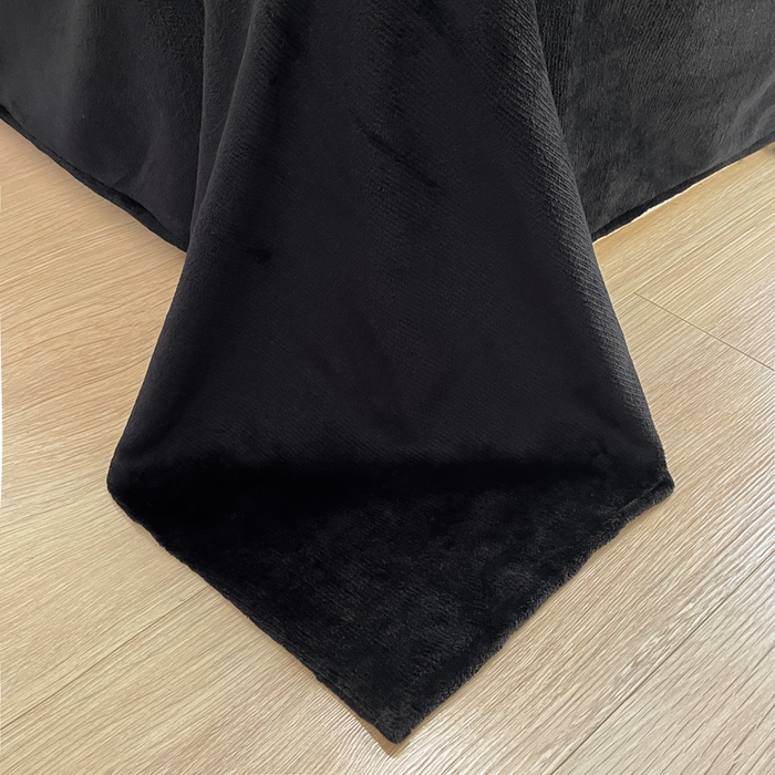 91家纺网 家纺一手货源 找家纺 慕澄家纺 2024新款纯色双拼牛奶绒四件套 豆蔻紫+黑