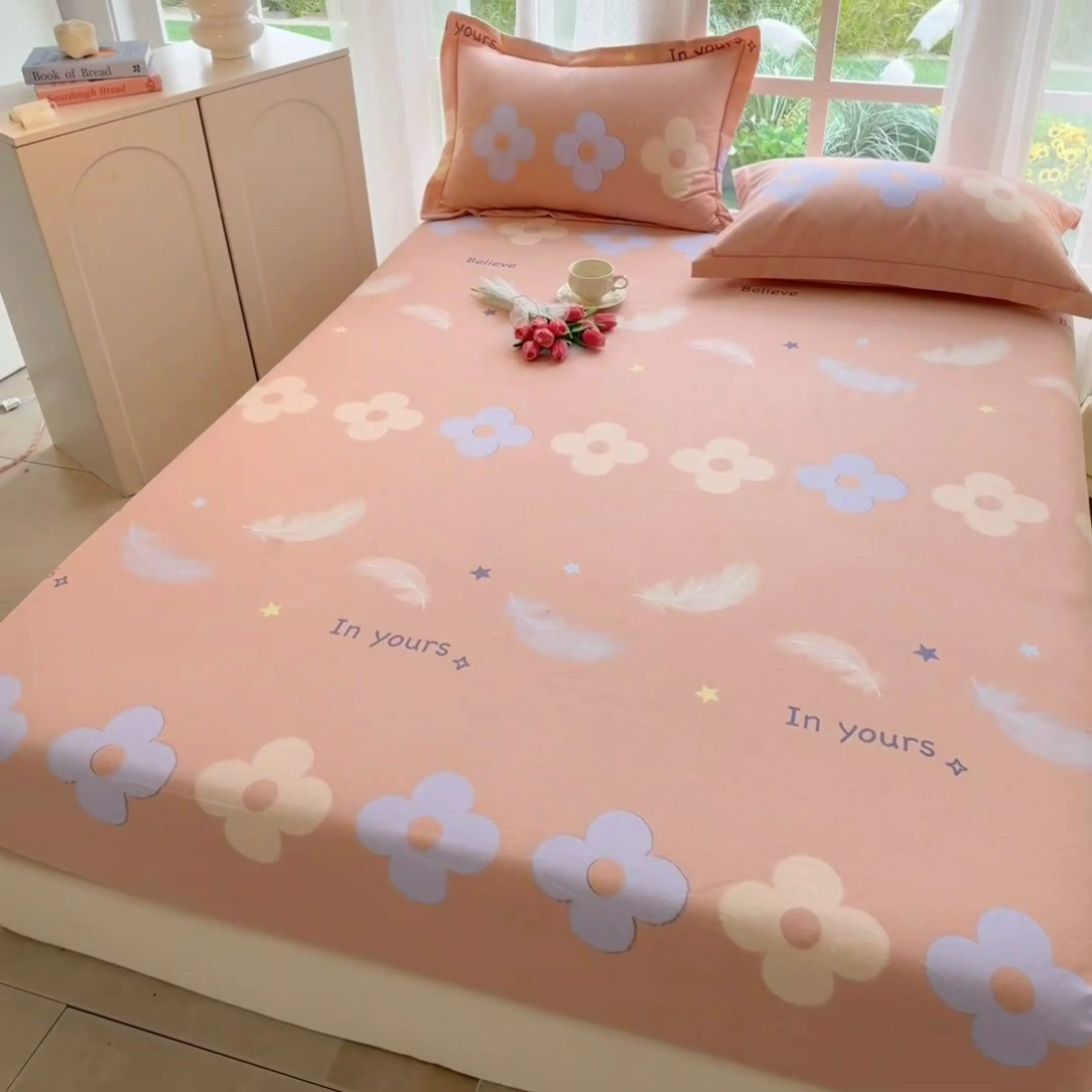 91家纺网 家纺一手货源 找家纺 家贝爱 2024新款加厚生态全棉磨毛床笠 梦恋花都