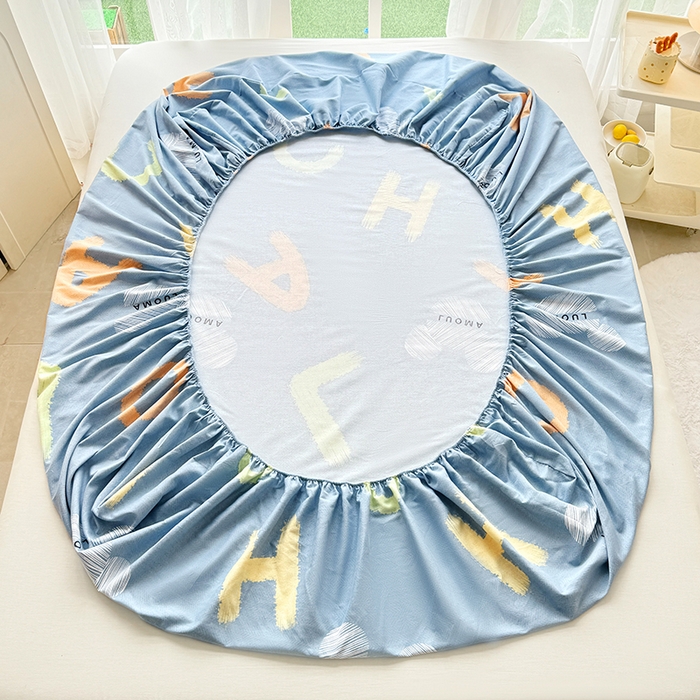 91家纺网 家纺一手货源 找家纺 家贝爱 2024新款加厚生态全棉磨毛床笠 奇妙字母