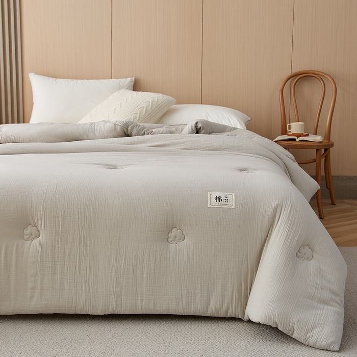 91家纺网 家纺一手货源 找家纺 猎鹿人家纺 2024新款A类原棉新疆棉花被春秋被冬被 摩卡灰