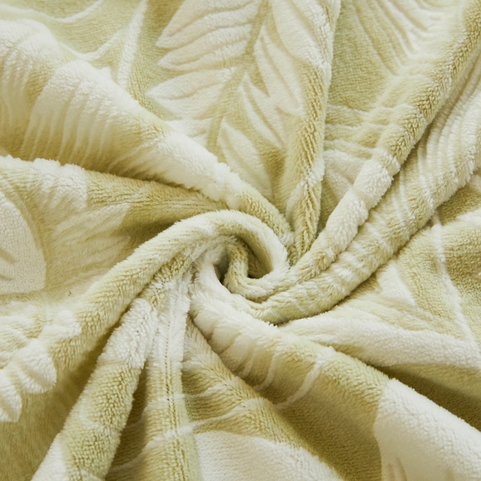 91家纺网 家纺一手货源 找家纺 菡宝 2024新款雕花绒230g全消光牛奶绒四件套及单品 - 单床单 花开向阳茶绿