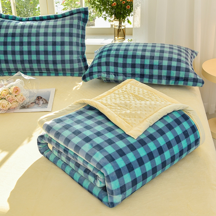 91家纺网 家纺一手货源 找家纺 圣楚家纺 2024新款豆豆绒三层毛毯毯子 海阔天空