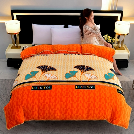 91家纺网 家纺一手货源 找家纺 （总）慕婷家纺 2024新款牛奶绒印花床裙系列-单被套