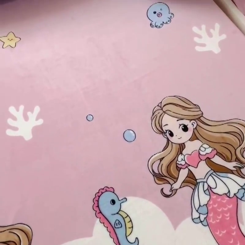 91家纺网 家纺一手货源 找家纺 小虾米 2024新款加厚上下床牛奶绒单被套 美人鱼