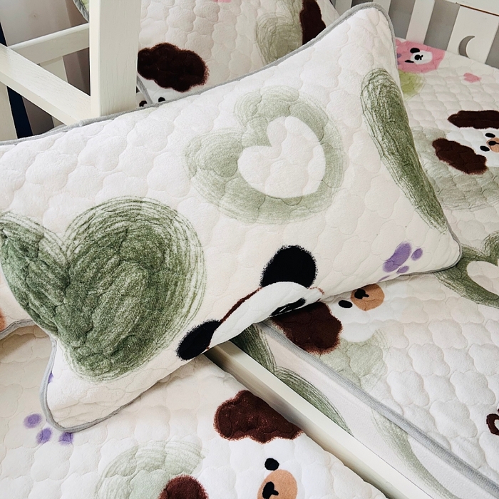 91家纺网 家纺一手货源 找家纺 小虾米 2024新款加厚上下床牛奶绒夹棉床笠款 洛可可