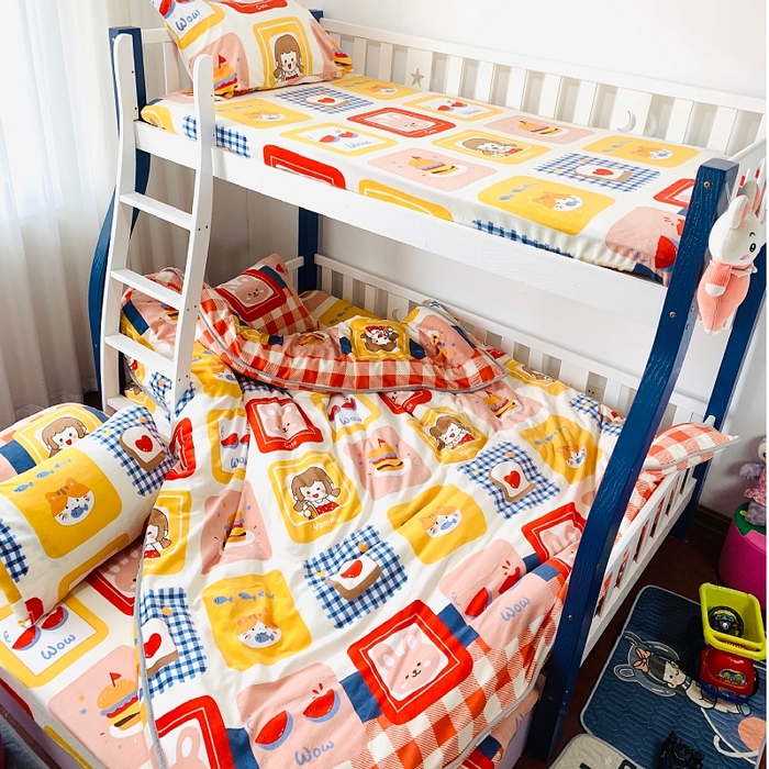 91家纺网 家纺一手货源 找家纺 小虾米 2024新款加厚上下床牛奶绒单被套 生日派对