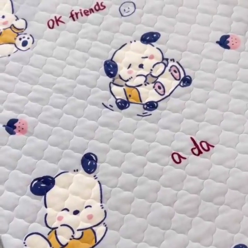 91家纺网 家纺一手货源 找家纺 小虾米 2024新款加厚上下床牛奶绒夹棉床笠款 幸运小狗