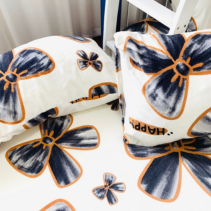 91家纺网 家纺一手货源 找家纺 小虾米 2024新款加厚上下床牛奶绒床笠款 蝶恋花