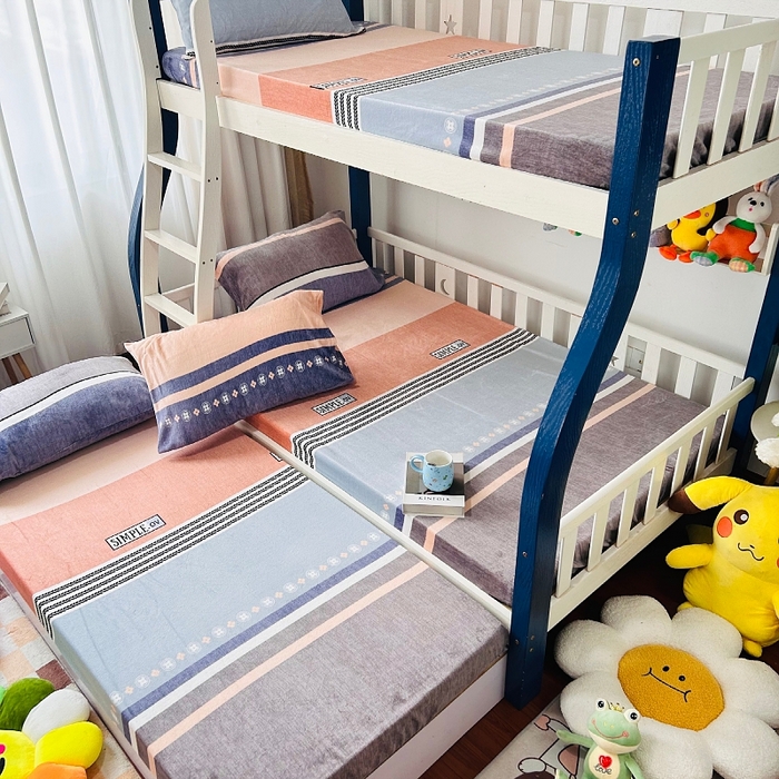 91家纺网 家纺一手货源 找家纺 小虾米 2024新款加厚上下床牛奶绒床笠款 流年