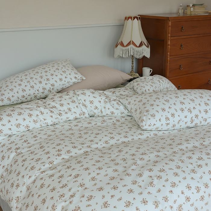 91家纺网 家纺一手货源 找家纺 梦可莱家居 2024新款A类亲肤舒适全棉针织棉四件套 田园