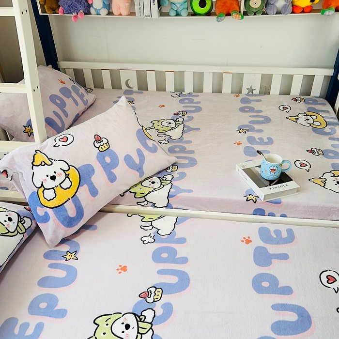 91家纺网 家纺一手货源 找家纺 小虾米 2024新款加厚上下床牛奶绒床笠款 奇趣乐园