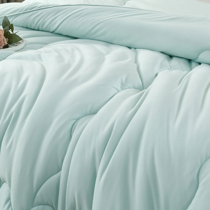 91家纺网 家纺一手货源 找家纺 丝薇雅 2024新款针织棉单边冬被 浅绿