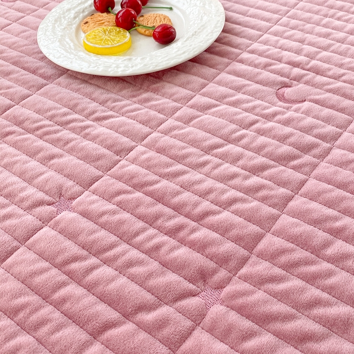 91家纺网 家纺一手货源 找家纺 美伦美焕 2024新款宝宝绒星月床盖四件套 星月 豆沙