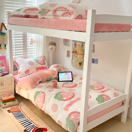 91家纺网 家纺一手货源 找家纺 （总）川悦生活 2024新款雪花绒宿舍三件套