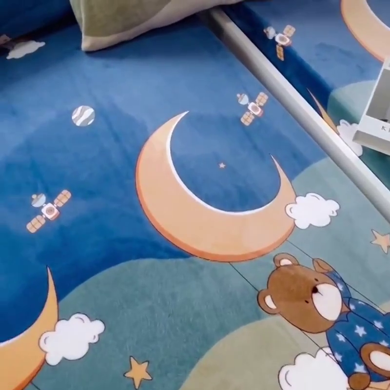 91家纺网 家纺一手货源 找家纺 小虾米 2024新款加厚上下床牛奶绒床笠款 梦星空