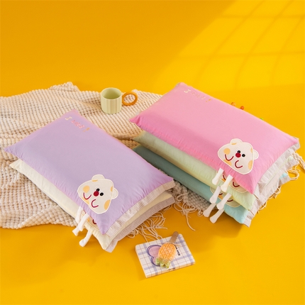 91家纺网 家纺一手货源 找家纺 （总）织布人 2024新款荞麦枕全棉多巴胺芝士小熊枕1-12岁儿童枕学生枕头+枕芯