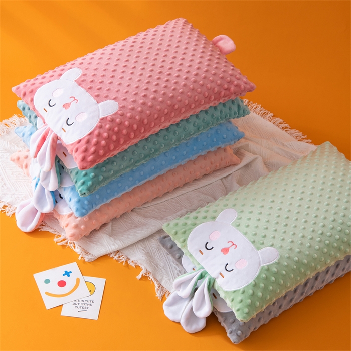 91家纺网 家纺一手货源 找家纺 （总）织布人 2024新款荞麦枕豆豆绒小兔1-12岁儿童枕学生枕头套+荞麦枕芯