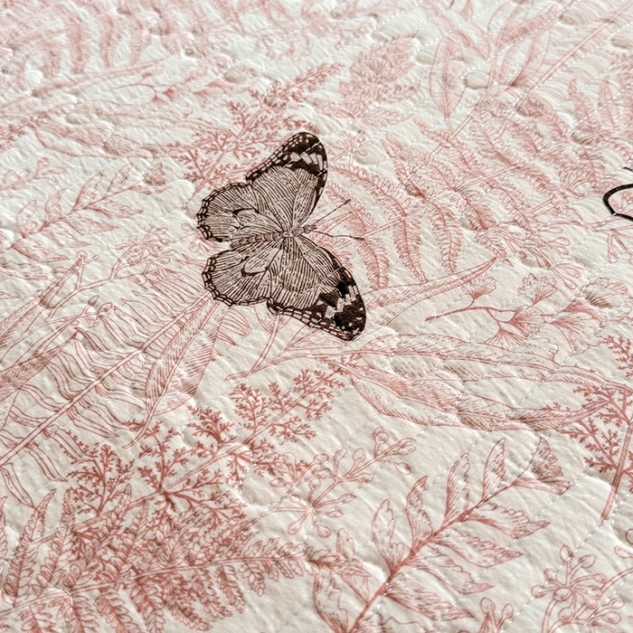 91家纺网 家纺一手货源 找家纺 韩约家纺 2025新款1针织棉皱皱纱床盖款夏凉被春秋被冬被四件套 蝶韵