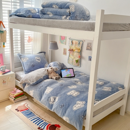 91家纺网 家纺一手货源 找家纺 （总）川悦生活 2024新款雪花绒宿舍三件套