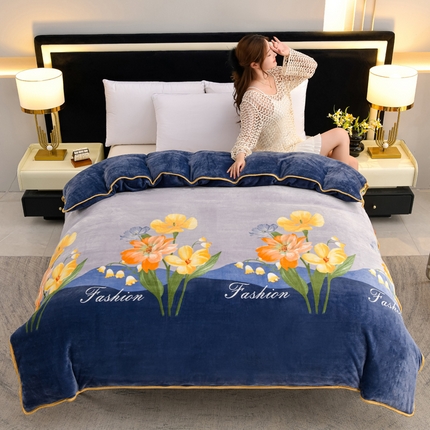 慕婷家纺 2024新款牛奶绒印花床裙系列-单被套花香四溢