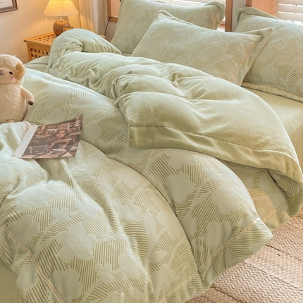 91家纺网 家纺一手货源 找家纺 （总）简如 2025新款A类加厚冰岛立体雕花牛奶绒浮雕绒四件套（有买家秀）