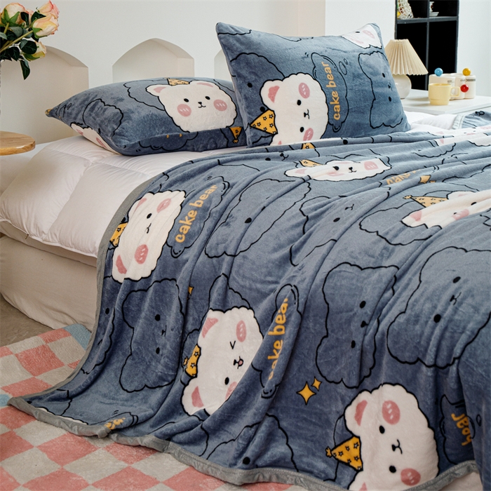 91家纺网 家纺一手货源 找家纺 梵心 2025新款云貂绒毛毯法兰绒毛毯牛奶绒毛毯爆款盖毯直播跨境专供-可定制克重  幸运猫