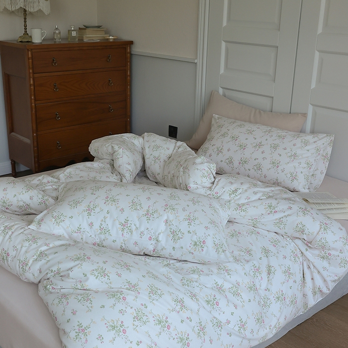 91家纺网 家纺一手货源 找家纺 梦可莱家居 2024新款A类亲肤舒适全棉针织棉四件套 芬芳