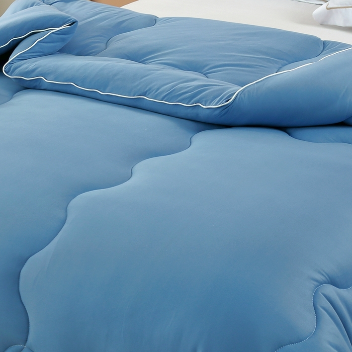 91家纺网 家纺一手货源 找家纺 丝薇雅 2024新款针织棉单边冬被 湖蓝