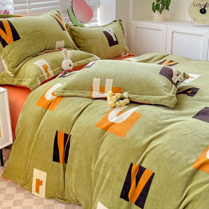 91家纺网 家纺一手货源 找家纺 丽涵家纺 2024秋冬新品冰岛臻棉绒保暖四件套 卡罗