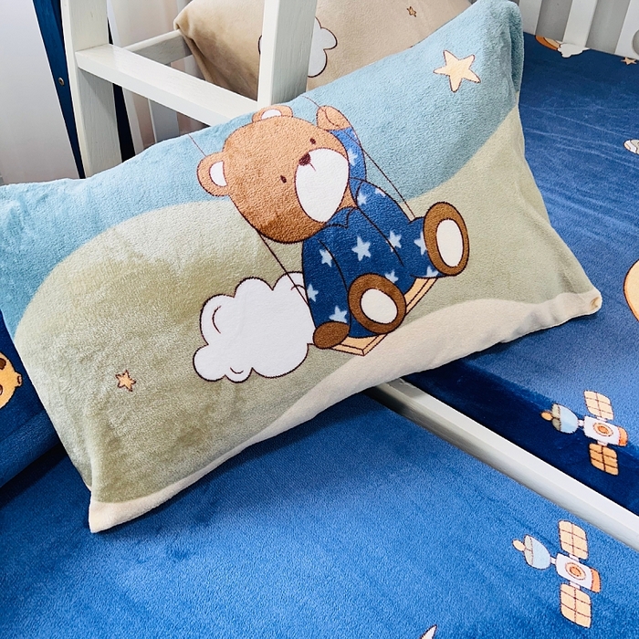 91家纺网 家纺一手货源 找家纺 小虾米 2024新款加厚上下床牛奶绒床笠款 梦星空