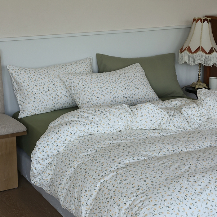 91家纺网 家纺一手货源 找家纺 梦可莱家居 2024新款A类亲肤舒适全棉针织棉四件套 绿叶