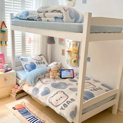 91家纺网 家纺一手货源 找家纺 （总）川悦生活 2024新款雪花绒宿舍三件套