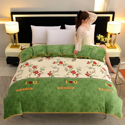 91家纺网 家纺一手货源 找家纺 （总）慕婷家纺 2024新款牛奶绒印花床裙系列-单被套